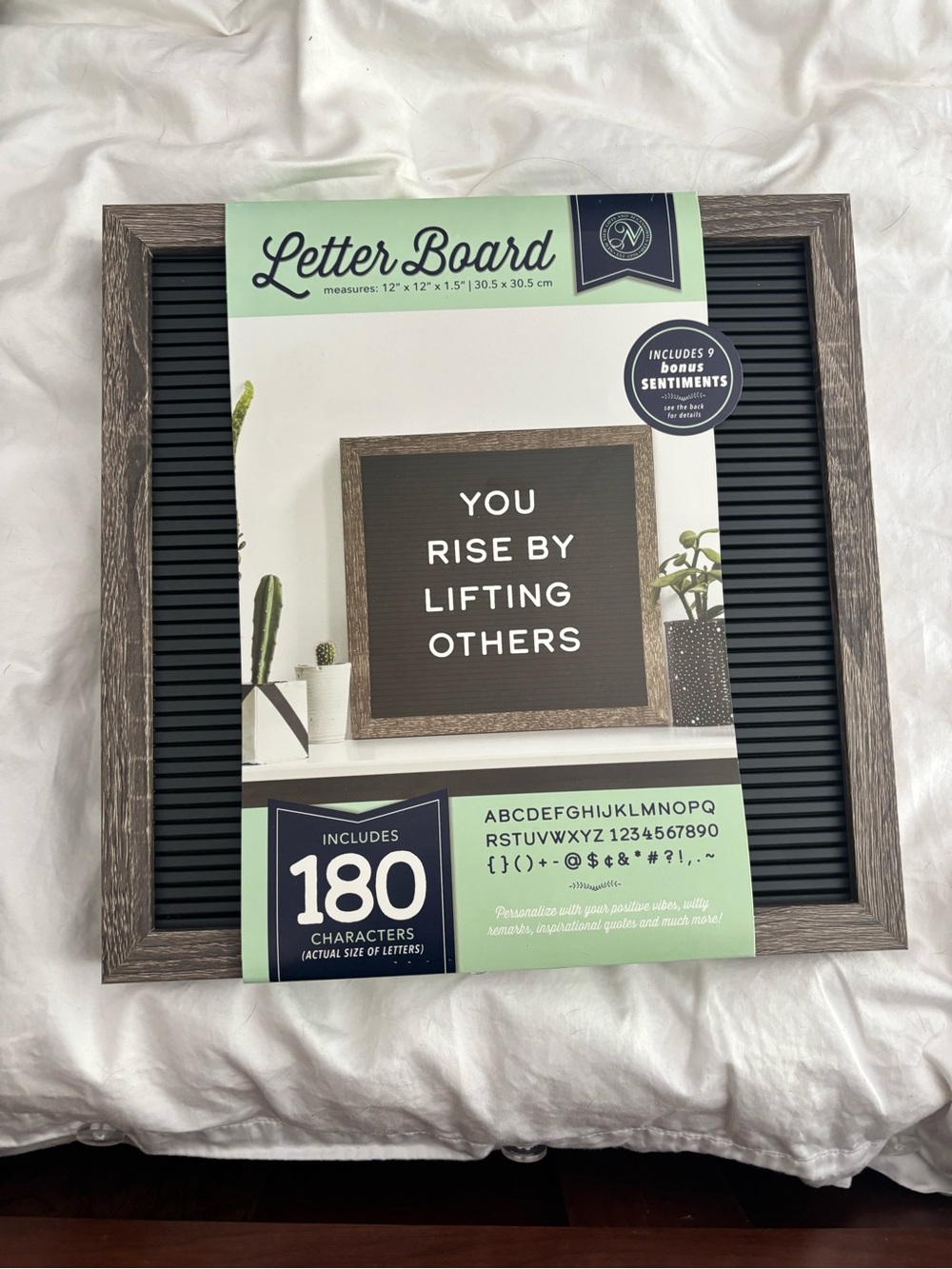 Letter Board with Rustic Wood Frame - Black and Brown
